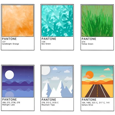 aesthetic pantone cards